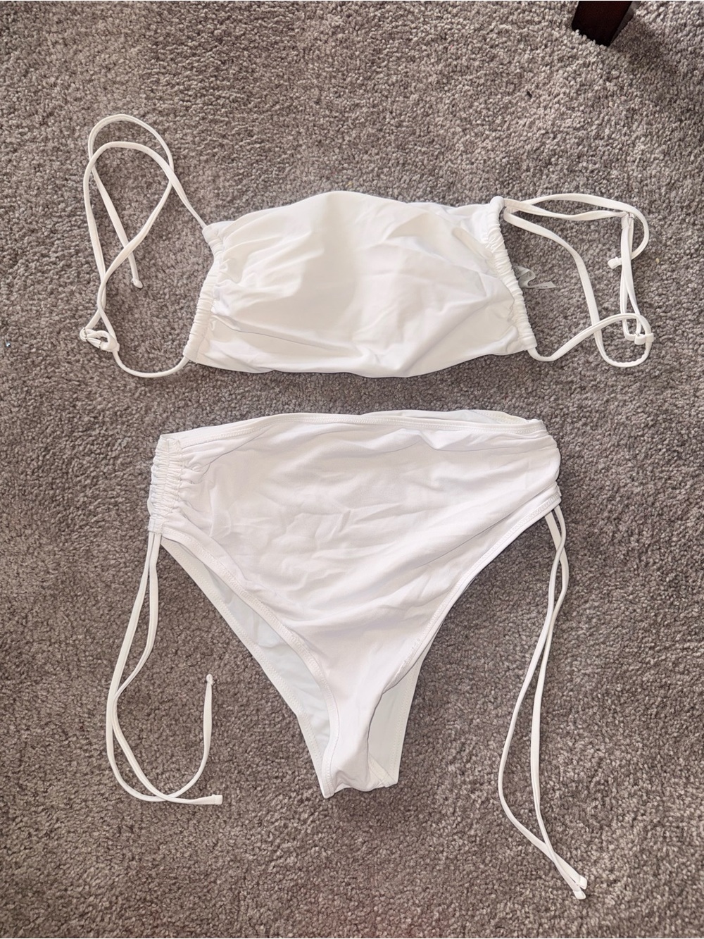 White Drawstring Bikini Set